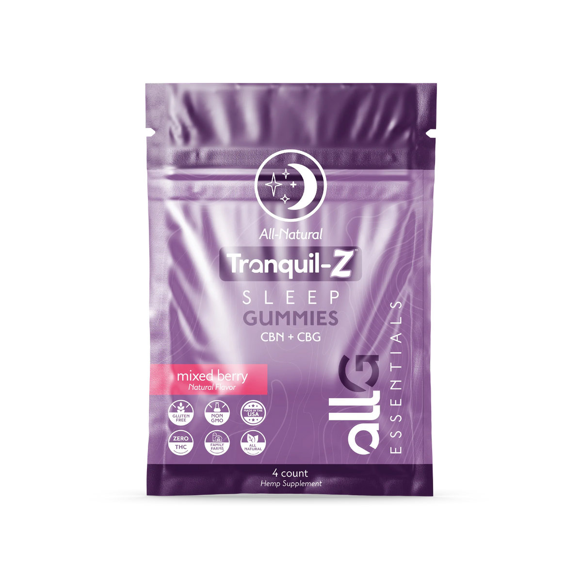 TranquilZ CBN+CBG Sleep Gummies Mixed Berry Axis Labs